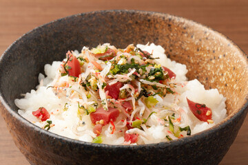 梅と野沢菜のじゃこ