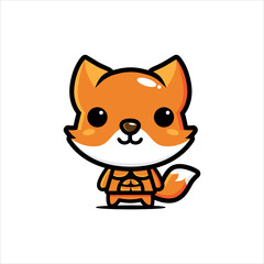 cartoon cute fox animal vector design has a stocky body