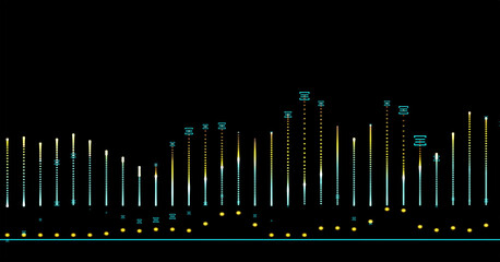 Futuristic bright colors music equalizer