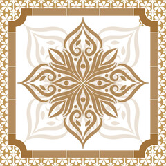 Fantastic flower ornament. Beautiful vector pattern. Design can be used for Scarf, Card, bandana print, kerchief design, napkin