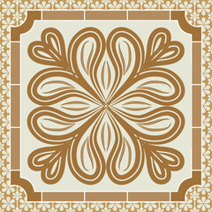 Fantastic flower ornament. Beautiful vector pattern. Design can be used for Scarf, Card, bandana print, kerchief design, napkin