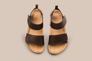 Brown flip flops summer footwear fashion