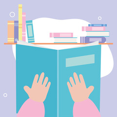 books and hands
