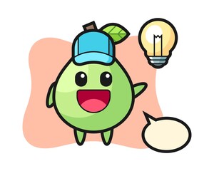 Guava character cartoon getting the idea