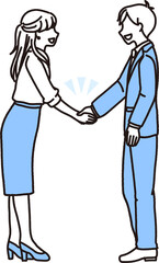 挨拶をしている男女のビジネスパーソンのイラスト