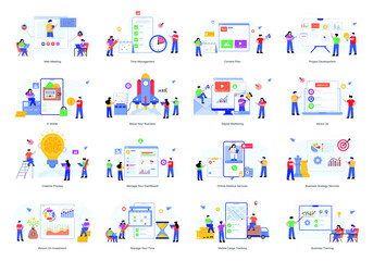 
Flat Illustrations of Website Services 

