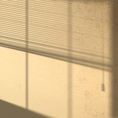 Background  with window blinds shadow during golden hour