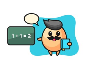 Illustration of egg character as a teacher
