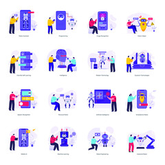 
Pack of Artificial Intelligence Flat Illustrations 

