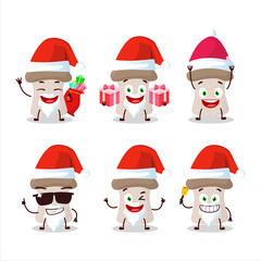 Santa Claus emoticons with oyster mushroom cartoon character