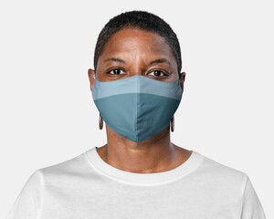 African American woman wearing a face mask during the new normal