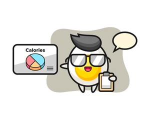 Illustration of boiled egg mascot as a dietitian