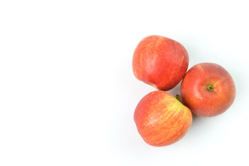 Bunch of fresh apples isolated on a white background.