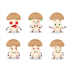 Shimeji mushroom cartoon character with nope expression