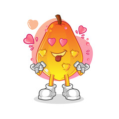 papaya fallin love vector. cartoon character
