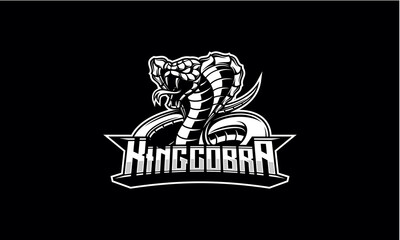 Black and white cobra snake vector