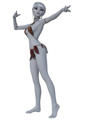 3d illustration of an cute female fairytale figure