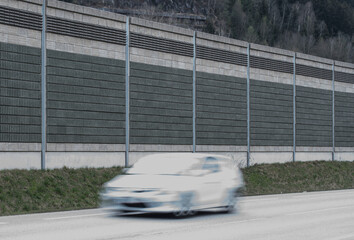noise barrier on the motorway