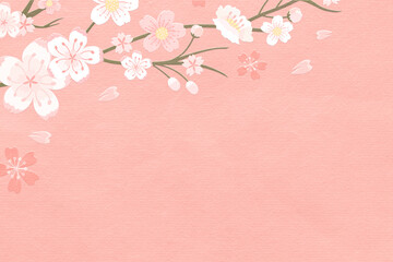 Fototapeta na wymiar Pink Japanese cherry blossom pastel background