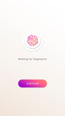 Fingerprint scan UI screen for smartphone