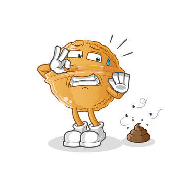 recommend clip art: walnut with stinky waste illustration. character vector