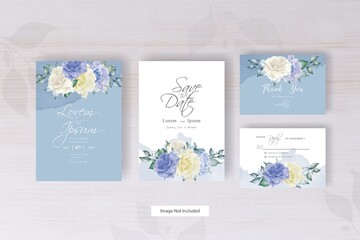 Watercolor floral arrangement wedding invitation template design