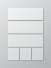 Vector empty collage six frames, images photo