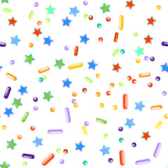 Sprinkles grainy. Seamless Pattern. Cupcake donuts