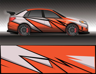 Obraz premium wrap car decal livery,rally race style vector illustration abstract background