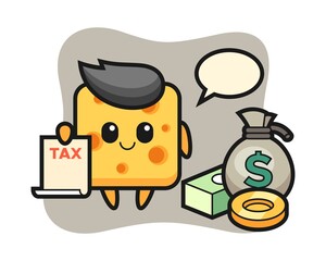 Character cartoon of cheese as a accountant