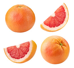Grapefruit set collection isolated. Grapefruit isolated on white.