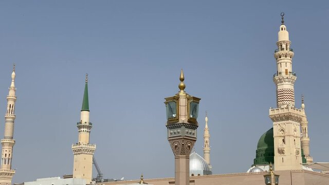 Madinah, Saudi Arabia - February, 29 2021: B - Roll clips of Nabawi Mosque  in Madinah, Saudi Arabia