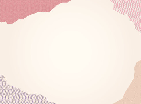 Red Japanese Kimono Pattern Background with Copy Space Illustration