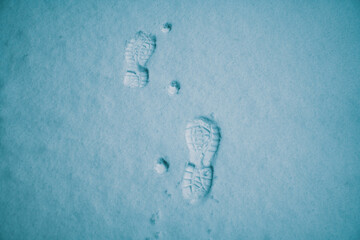 footprint in snow