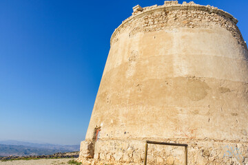 Fototapeta na wymiar Mesa Roldan tower, Cabo de Gata, Spain