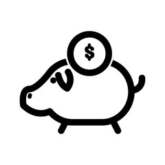 Simple Save Money Icon Vector Illustration Design. With Thin Style Icon.