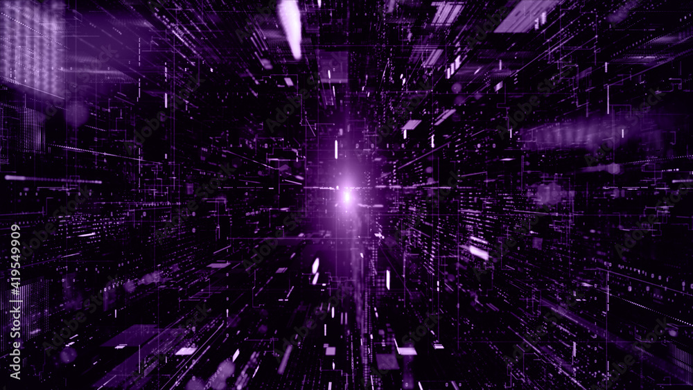 Poster digital cyberspace and digital data network connections concept. transfer digital data hi-speed inte