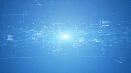 Digital cyberspace and digital data network connections concept. Transfer digital data hi-speed internet, Future technology digital abstract background concept. 3d rendering
