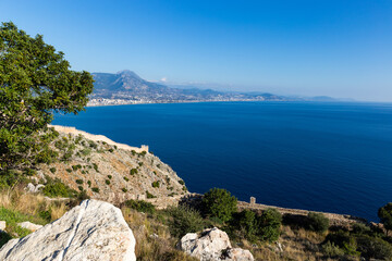 Fototapeta na wymiar View of the Mediterranean coast.