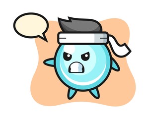 Bubble cartoon illustration as a karate fighter