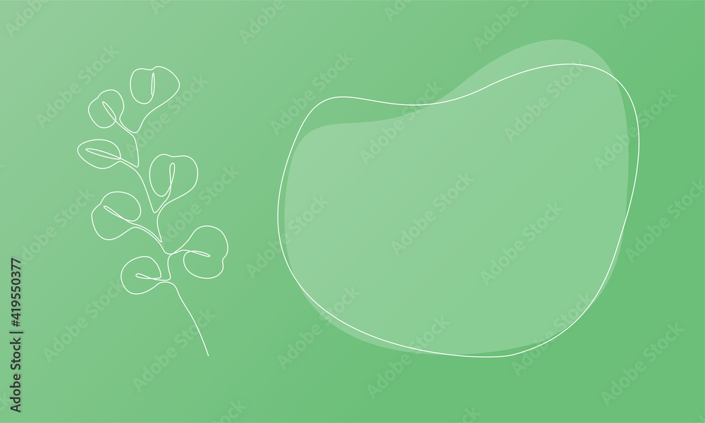 Poster Nature template presentation design with silver eucalyptus. Template for web banner with botany plants tematic. Vector illustration