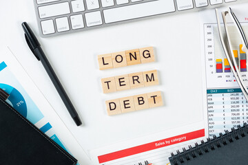 Long term debt concept with letters