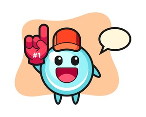 Bubble illustration cartoon with number 1 fans glove