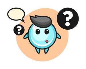 Cartoon illustration of bubble with the question mark