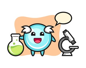 Mascot character of bubble as a scientist