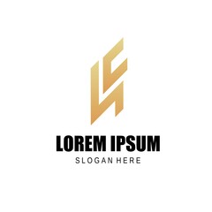 Abstract geometric letter S and letter C logo icon vector illustration design template