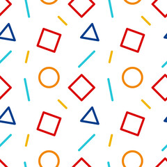 Vector colorful geometry pattern line shape. Abstract background design seamless.