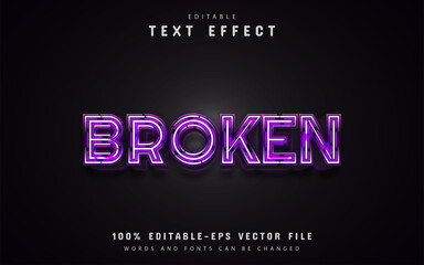 Broken line text effects