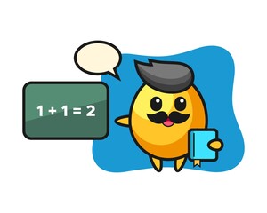 Illustration of golden egg character as a teacher
