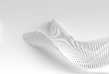 3D Rendering Abstract Background with Wave Line. Creative Architectural Concept.